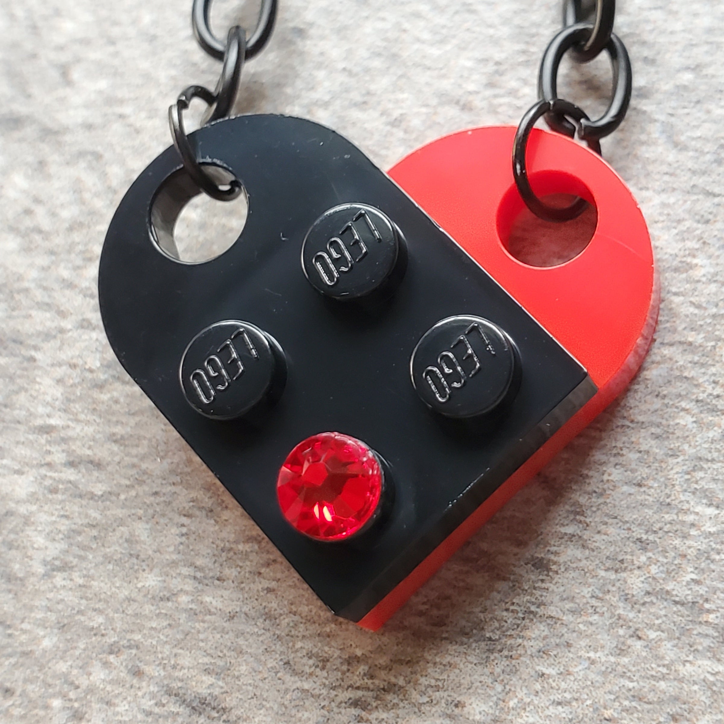 Lego heart hot sale necklace red