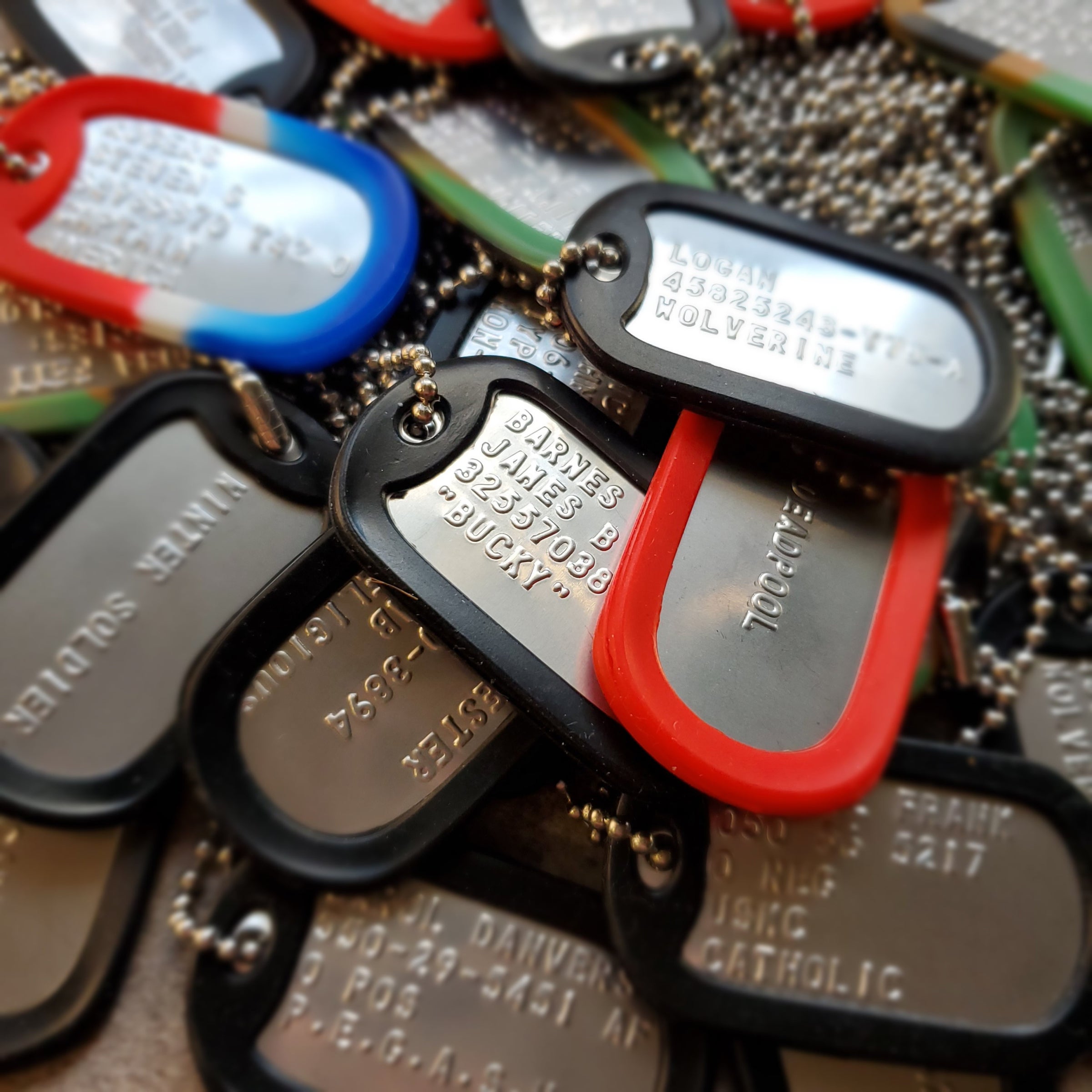 Deadpool dog tag sales